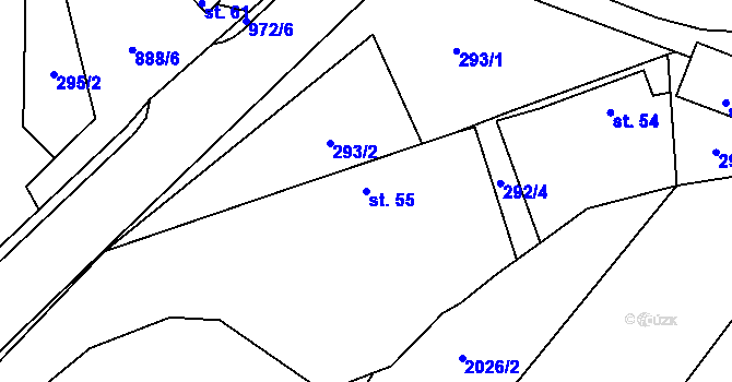 Parcela st. 55 v KÚ Čermákovice, Katastrální mapa
