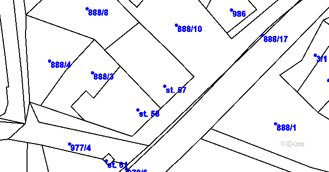 Parcela st. 57 v KÚ Čermákovice, Katastrální mapa