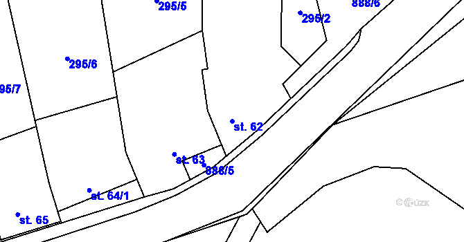 Parcela st. 62 v KÚ Čermákovice, Katastrální mapa