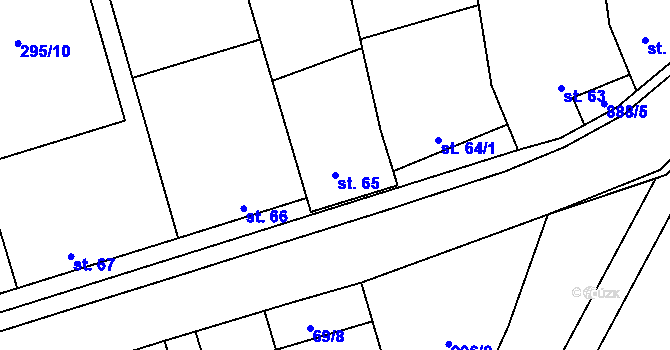 Parcela st. 65 v KÚ Čermákovice, Katastrální mapa