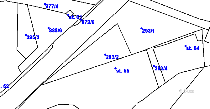 Parcela st. 293/2 v KÚ Čermákovice, Katastrální mapa