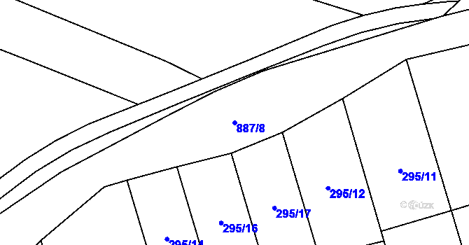 Parcela st. 887/8 v KÚ Čermákovice, Katastrální mapa