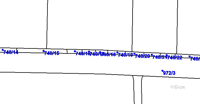 Parcela st. 740/18 v KÚ Čermákovice, Katastrální mapa