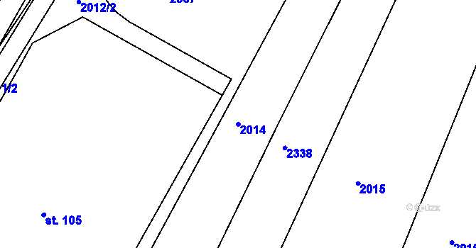 Parcela st. 2014 v KÚ Čermákovice, Katastrální mapa