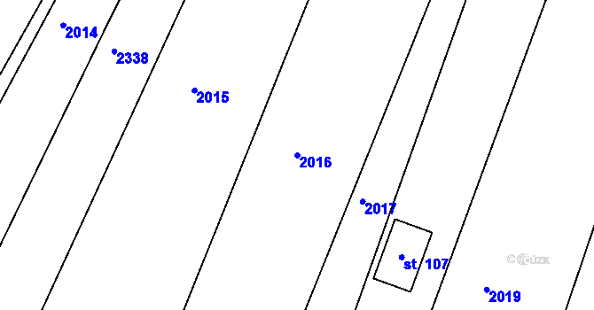 Parcela st. 2016 v KÚ Čermákovice, Katastrální mapa