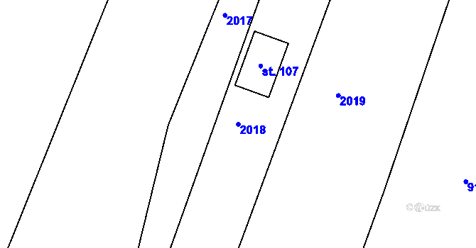 Parcela st. 2018 v KÚ Čermákovice, Katastrální mapa
