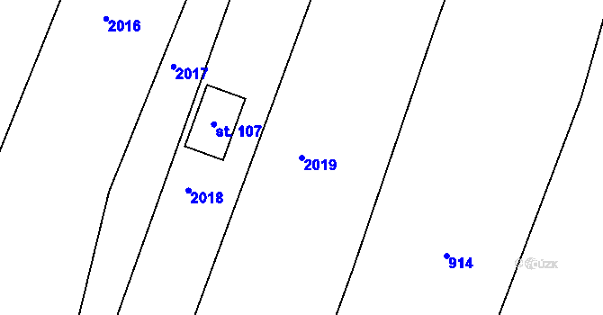 Parcela st. 2019 v KÚ Čermákovice, Katastrální mapa