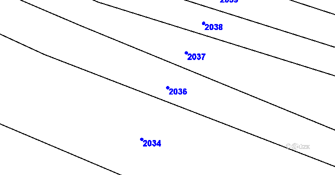 Parcela st. 2036 v KÚ Čermákovice, Katastrální mapa