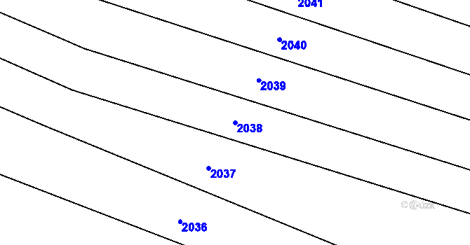 Parcela st. 2038 v KÚ Čermákovice, Katastrální mapa