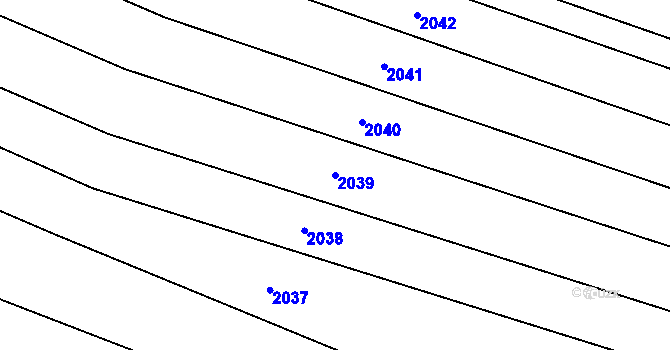 Parcela st. 2039 v KÚ Čermákovice, Katastrální mapa