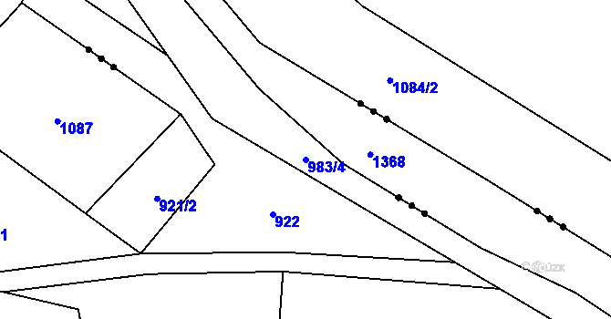 Parcela st. 983/4 v KÚ Čermákovice, Katastrální mapa
