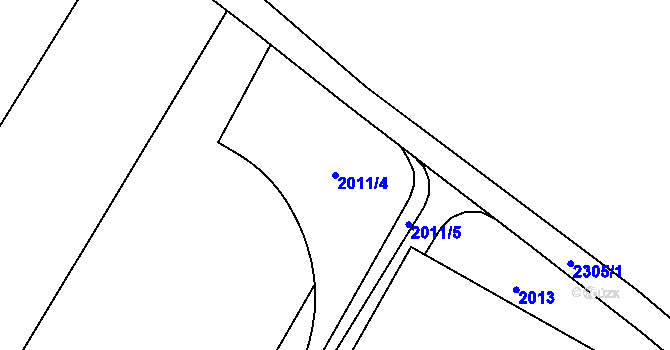 Parcela st. 2011/4 v KÚ Čermákovice, Katastrální mapa