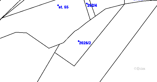 Parcela st. 2026/2 v KÚ Čermákovice, Katastrální mapa