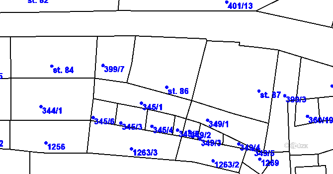 Parcela st. 86 v KÚ Čermná u Staňkova, Katastrální mapa