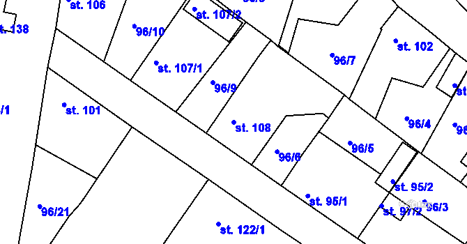 Parcela st. 108 v KÚ Čermná u Staňkova, Katastrální mapa