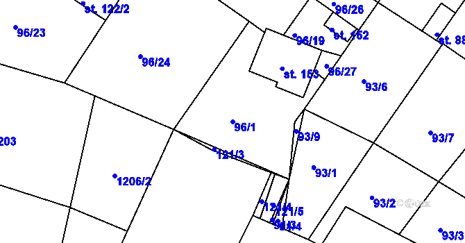 Parcela st. 96/1 v KÚ Čermná u Staňkova, Katastrální mapa
