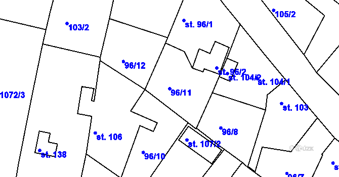 Parcela st. 96/11 v KÚ Čermná u Staňkova, Katastrální mapa