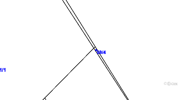 Parcela st. 59/4 v KÚ Poděvousy, Katastrální mapa