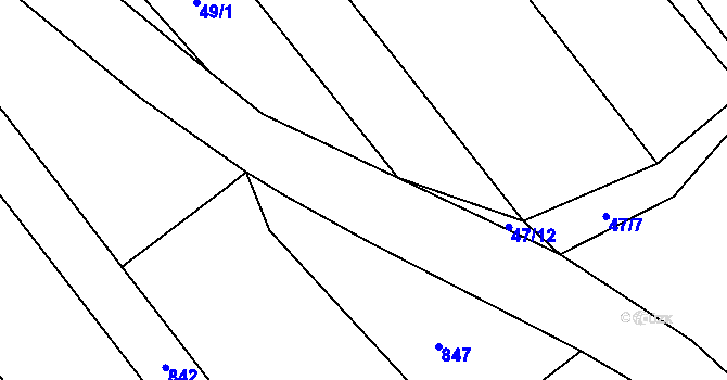Parcela st. 671/13 v KÚ Poděvousy, Katastrální mapa