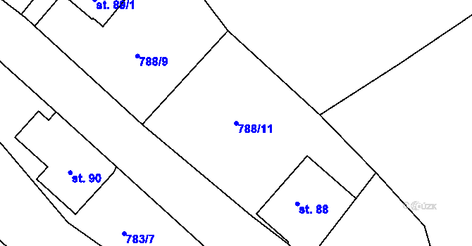 Parcela st. 788/11 v KÚ Čermná, Katastrální mapa