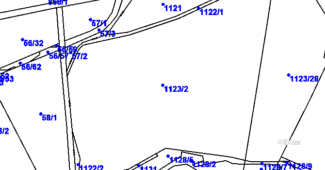 Parcela st. 1123/2 v KÚ Čermná, Katastrální mapa