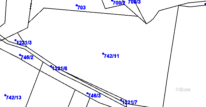 Parcela st. 742/11 v KÚ Čermná, Katastrální mapa
