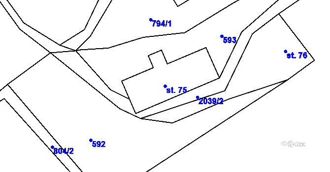 Parcela st. 75 v KÚ Čermná v Krkonoších, Katastrální mapa