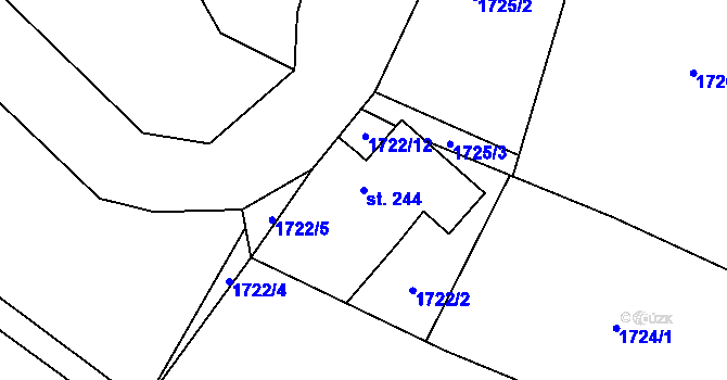 Parcela st. 244 v KÚ Čermná v Krkonoších, Katastrální mapa
