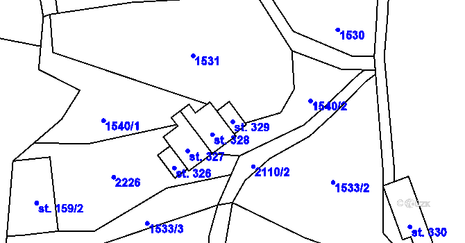 Parcela st. 329 v KÚ Čermná v Krkonoších, Katastrální mapa