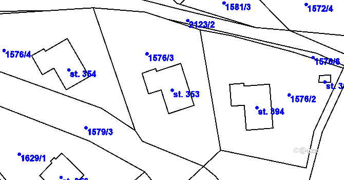 Parcela st. 353 v KÚ Čermná v Krkonoších, Katastrální mapa