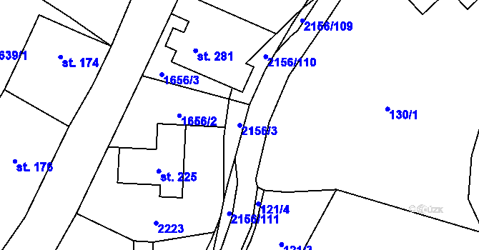 Parcela st. 2156/3 v KÚ Čermná v Krkonoších, Katastrální mapa