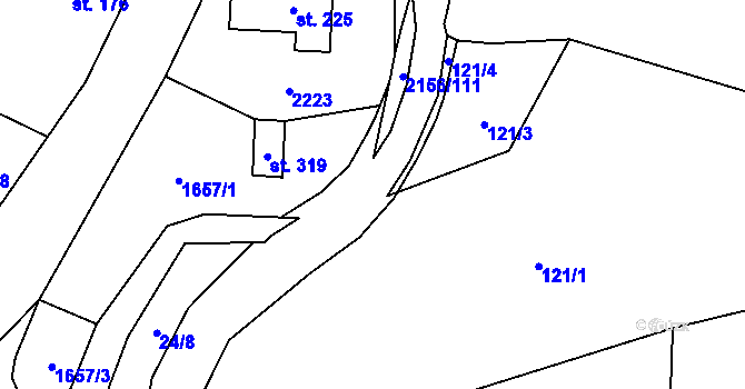 Parcela st. 2156/58 v KÚ Čermná v Krkonoších, Katastrální mapa