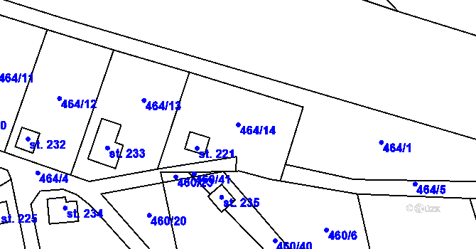 Parcela st. 464/14 v KÚ Čermná ve Slezsku, Katastrální mapa