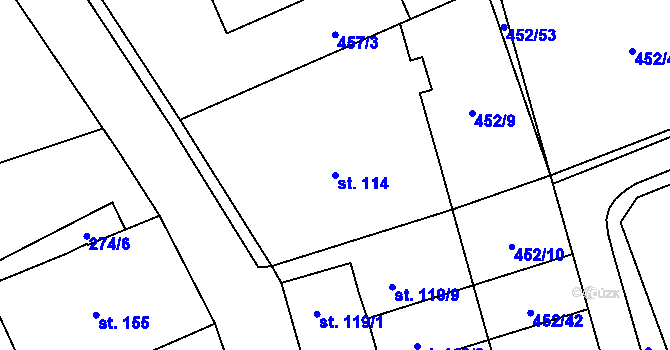 Parcela st. 114 v KÚ Malá Čermná nad Orlicí, Katastrální mapa