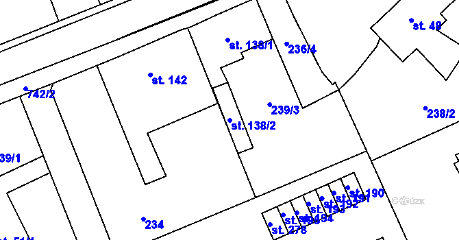 Parcela st. 138/2 v KÚ Malá Čermná nad Orlicí, Katastrální mapa