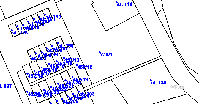 Parcela st. 238/1 v KÚ Malá Čermná nad Orlicí, Katastrální mapa