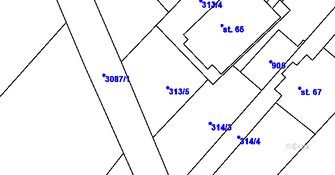 Parcela st. 313/5 v KÚ Malá Čermná nad Orlicí, Katastrální mapa