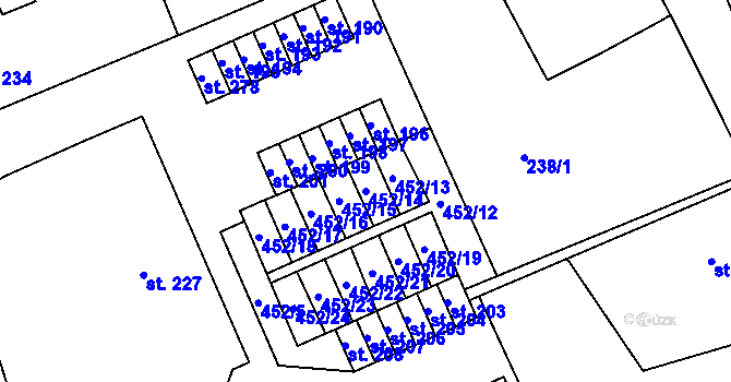 Parcela st. 452/14 v KÚ Malá Čermná nad Orlicí, Katastrální mapa