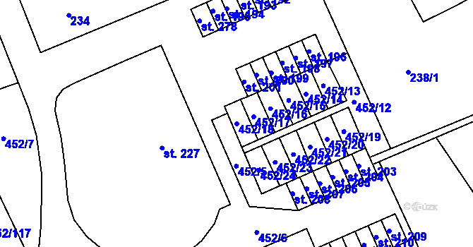 Parcela st. 452/18 v KÚ Malá Čermná nad Orlicí, Katastrální mapa
