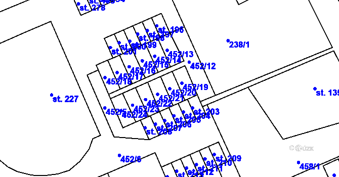 Parcela st. 452/20 v KÚ Malá Čermná nad Orlicí, Katastrální mapa