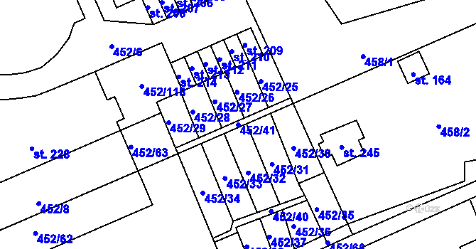 Parcela st. 452/41 v KÚ Malá Čermná nad Orlicí, Katastrální mapa