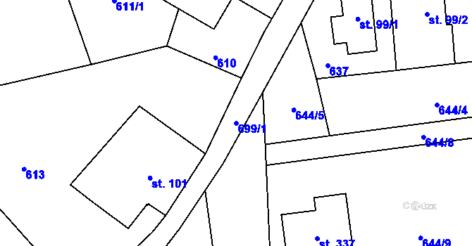 Parcela st. 699/1 v KÚ Malá Čermná nad Orlicí, Katastrální mapa