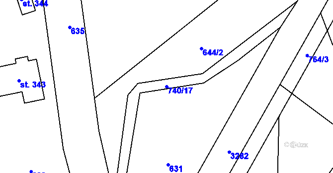 Parcela st. 740/17 v KÚ Malá Čermná nad Orlicí, Katastrální mapa