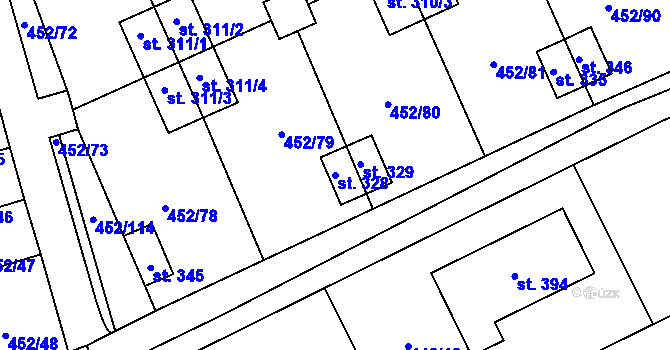 Parcela st. 328 v KÚ Malá Čermná nad Orlicí, Katastrální mapa