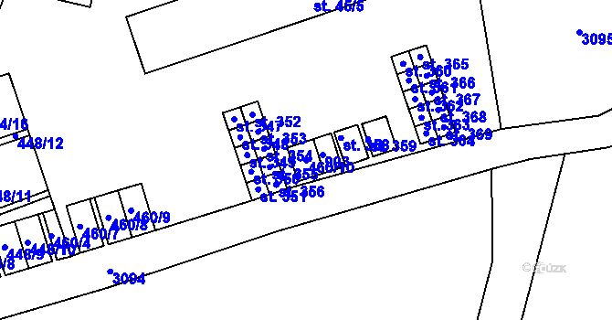 Parcela st. 460/10 v KÚ Malá Čermná nad Orlicí, Katastrální mapa