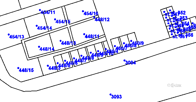 Parcela st. 448/10 v KÚ Malá Čermná nad Orlicí, Katastrální mapa