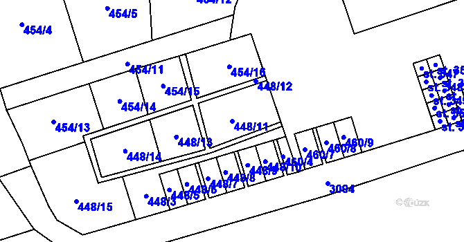 Parcela st. 448/11 v KÚ Malá Čermná nad Orlicí, Katastrální mapa