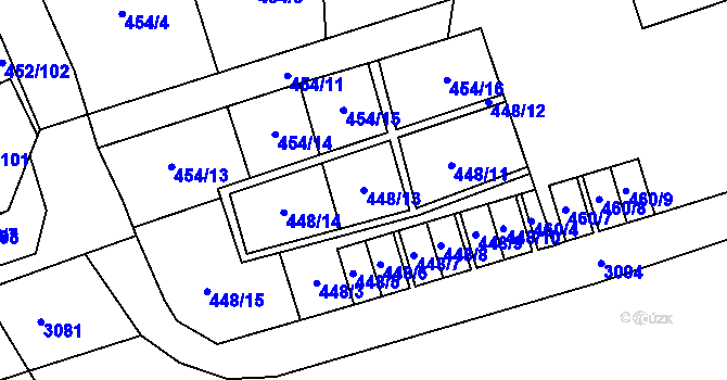 Parcela st. 448/13 v KÚ Malá Čermná nad Orlicí, Katastrální mapa