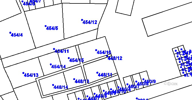 Parcela st. 454/16 v KÚ Malá Čermná nad Orlicí, Katastrální mapa