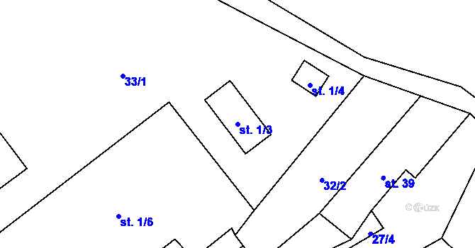 Parcela st. 1/3 v KÚ Velká Čermná nad Orlicí, Katastrální mapa